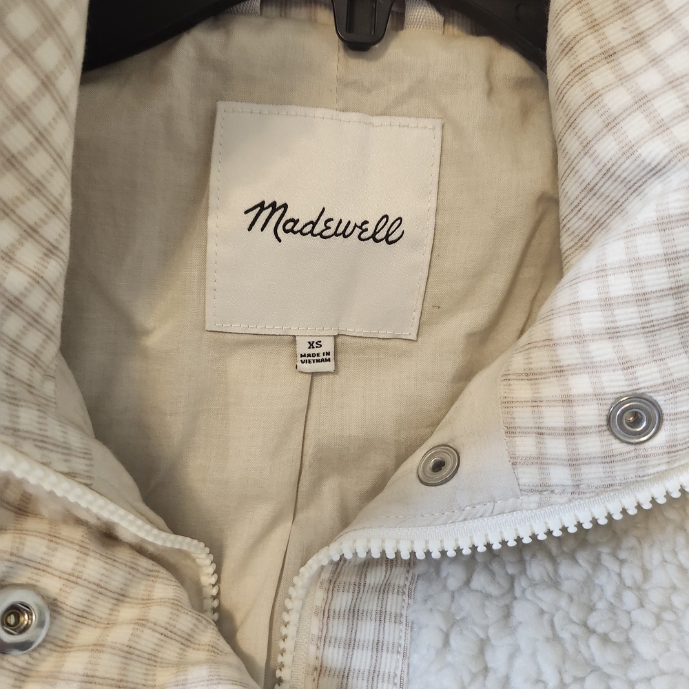 Madewell Plaid Jacket with Sherpa Lining